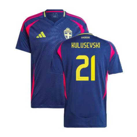 Sweden Dejan Kulusevski 21 Away Soccer Jersey 2024/25