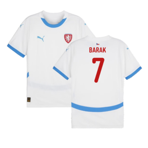 Czech Republic Antonin Barak 7 Away Soccer Jersey Euro 2024