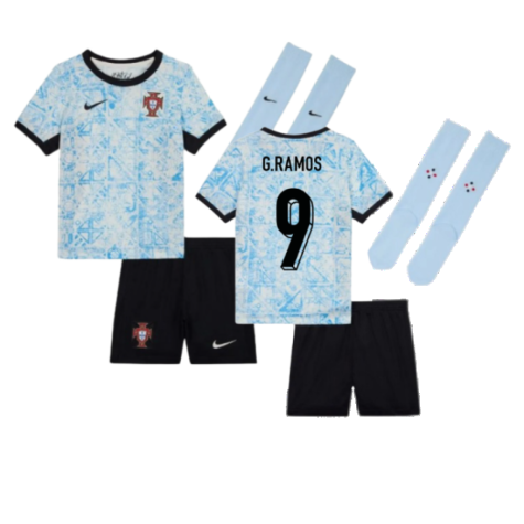 Portugal Gonçalo Ramos 9 Kids Away Soccer Jersey Euro 2024