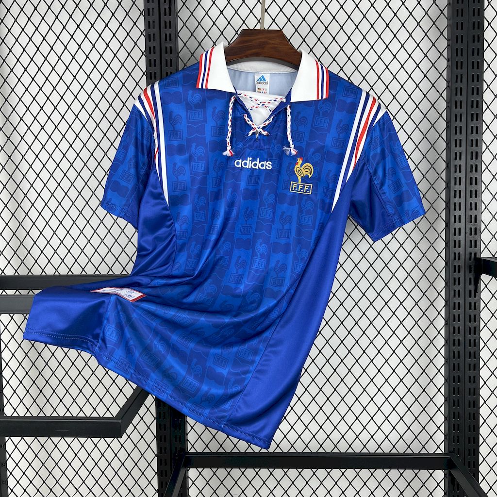 France Home Retro Soccer Jersey UEFA Euro 1996