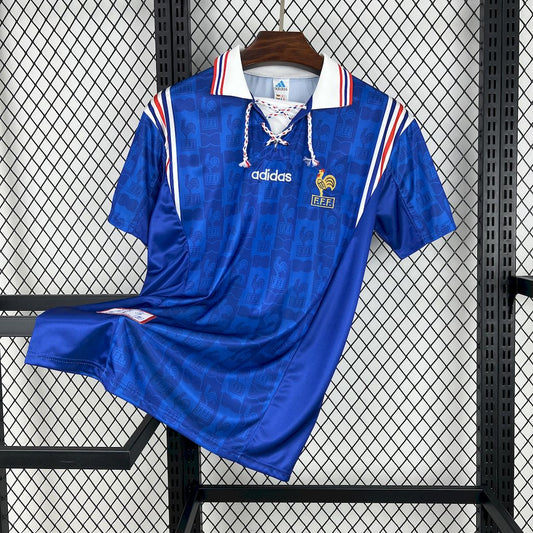 France Home Retro Soccer Jersey UEFA Euro 1996