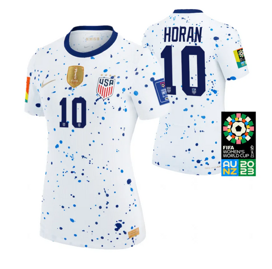 USA Women's Lindsey Horan 10 Home Soccer Jersey World Cup 2023