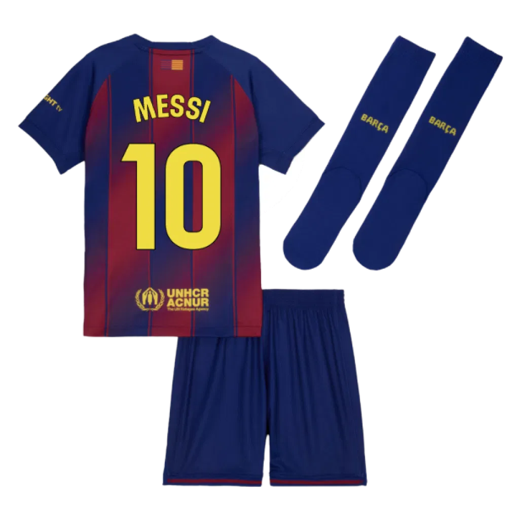 FC Barcelona Lionel Messi 10 Kids Home Soccer Jersey 2025-2026