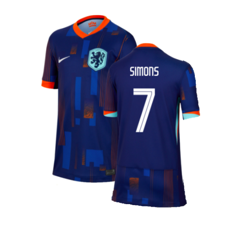 Netherlands Xavi Simons 7 Away Soccer Jersey Euro 2024