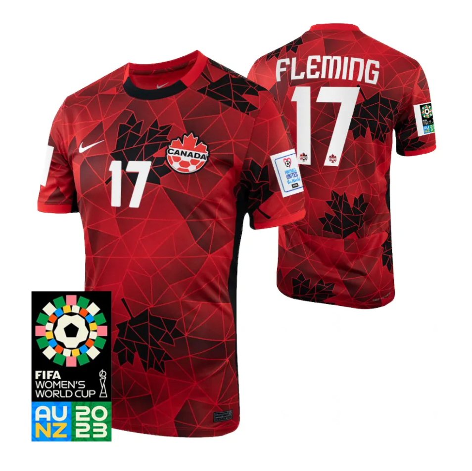 Canada Jessie Fleming 17 Home Soccer Jersey World Cup 2023
