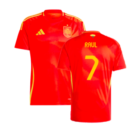 Spain Raúl González 7 Home Soccer Jersey Euro 2024