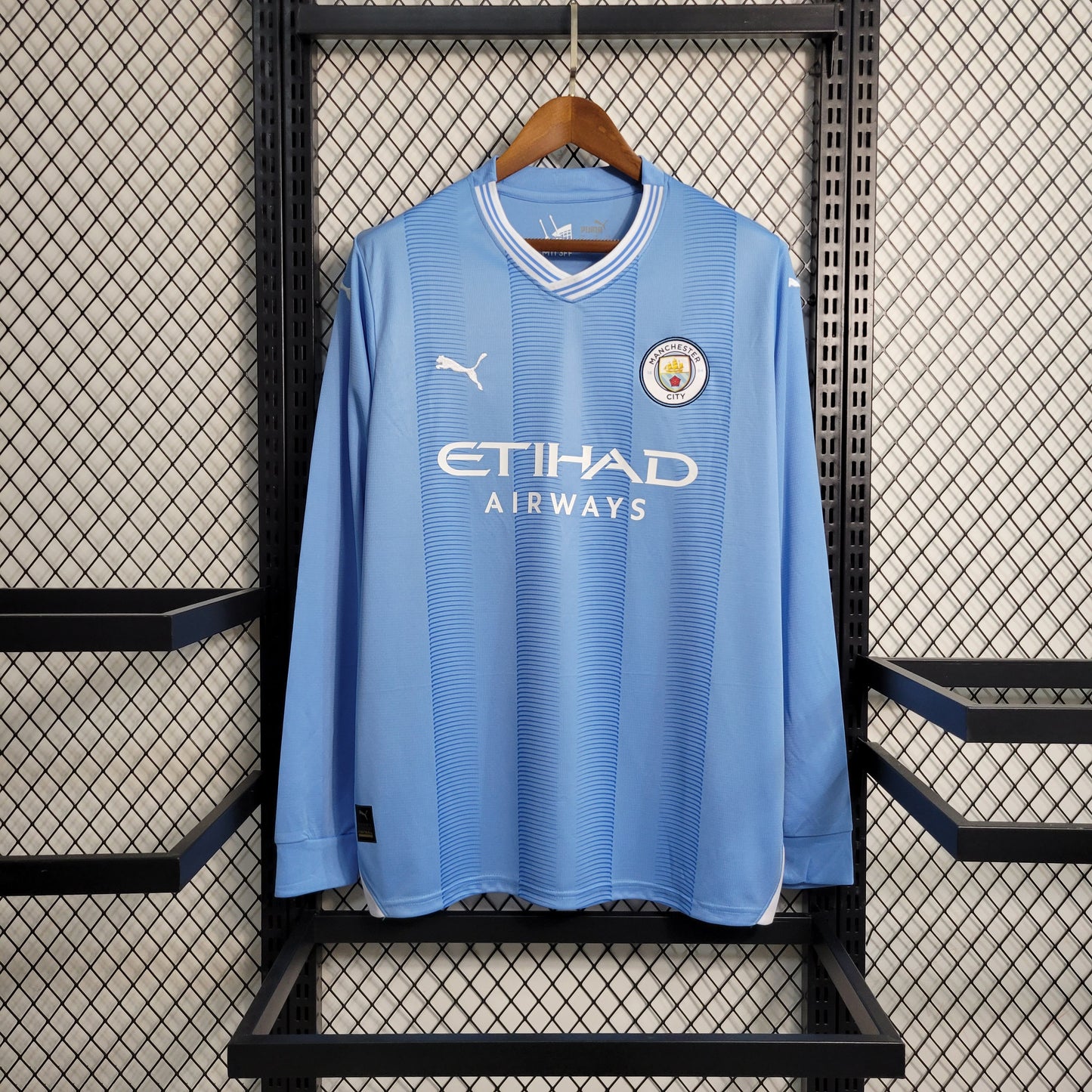 Man City Erling Haaland 9 Long Sleeve Home Soccer Jersey 2023/24
