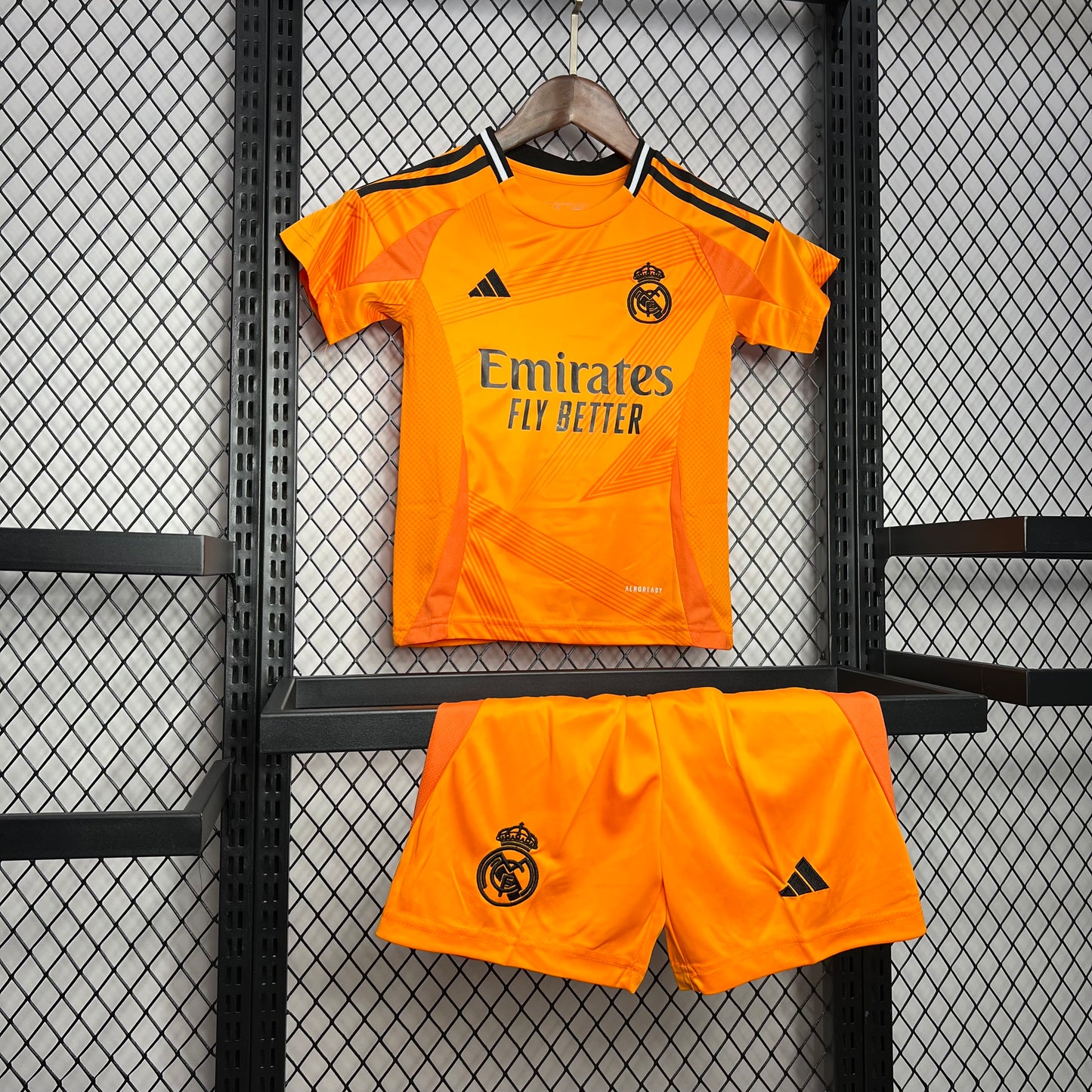 Real Madrid Kylian Mbappé 9 Away Soccer Jersey Kids Mini Kit 2024/25