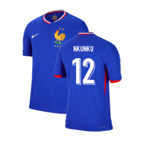 France Christopher Nkunku 12 Home Soccer Jersey Euro 2024