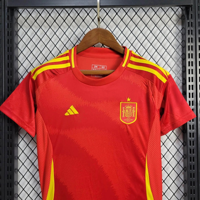 Spain Lamine Yamal 19 Kids Home Soccer Jersey Euro 2024