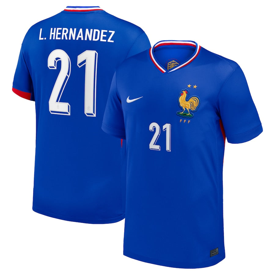 France Lucas Hernández 21 Home Soccer Jersey Euro 2024
