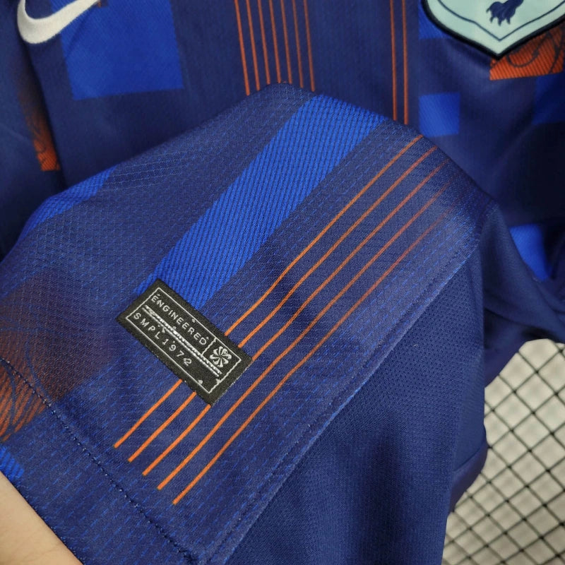 Netherlands Stefan de Vrij 6 Away Soccer Jersey Euro 2024