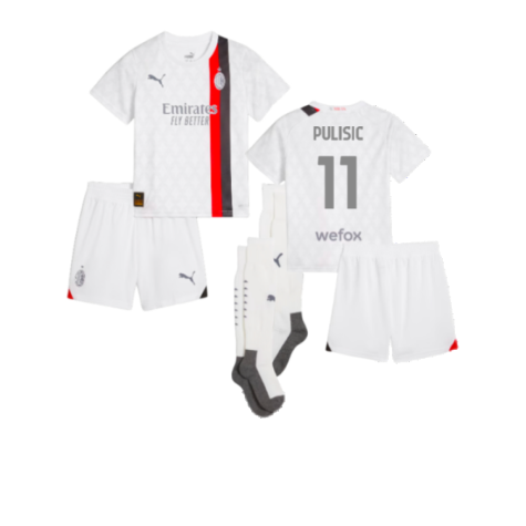 AC Milan Christian Pulisic 11 Kids Away Soccer Jersey 2023/24