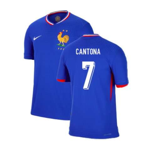 France Eric Cantona 7 Home Soccer Jersey Euro 2024