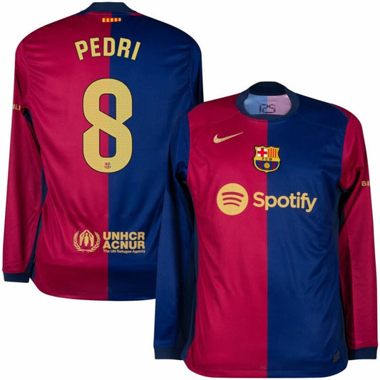 FC Barcelona Pedri 8 Long Sleeve Home Soccer Jersey 2024/25