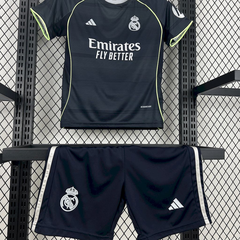 Real Madrid Federico Valverde 8 Kids Away Soccer Jersey 2025-2026