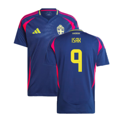 Sweden Alexander Isak 9 Away Soccer Jersey 2024/25