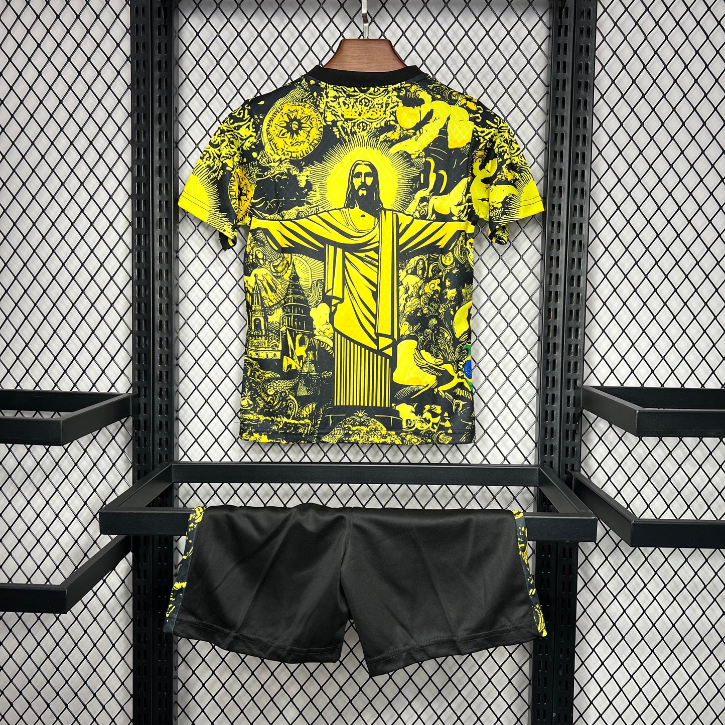 Brazil x Jesus Christ Special Edition Soccer Jersey Kids Soccer Jersey Mini Kit 2024/25 - Yellow