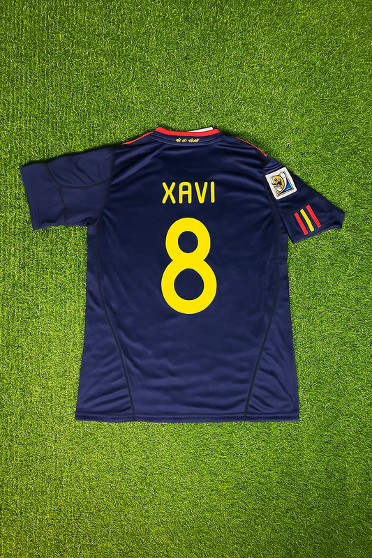 Spain Xavi 8 Retro Away Soccer Jersey World Cup 2010