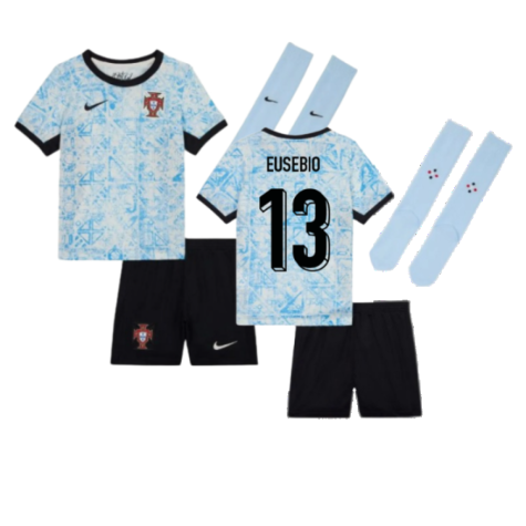 Portugal Eusébio 13 Kids Away Soccer Jersey Euro 2024