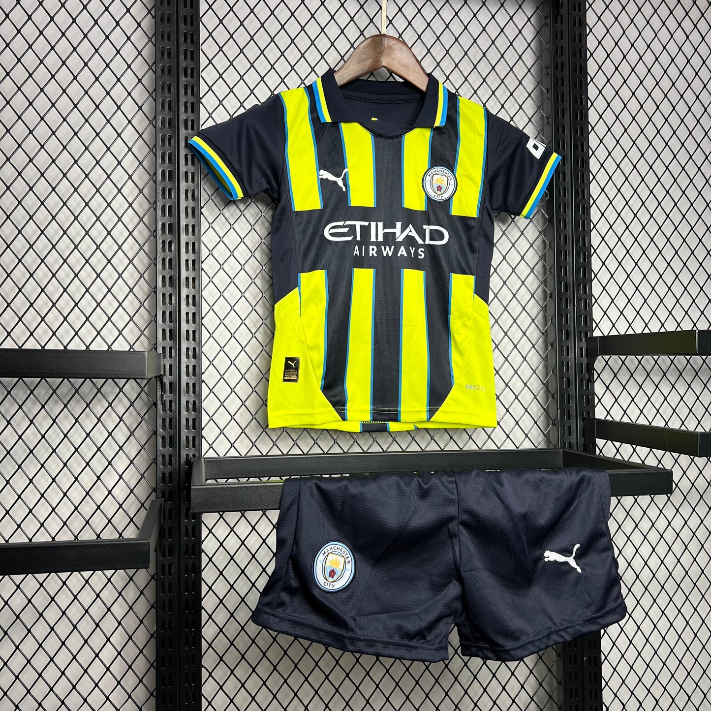 Man City Erling Haaland 9 Kids Away Soccer Jersey 2024/25