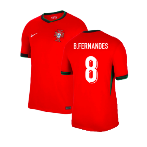 Portugal Bruno Fernandes 8 Home Soccer Jersey Euro 2024