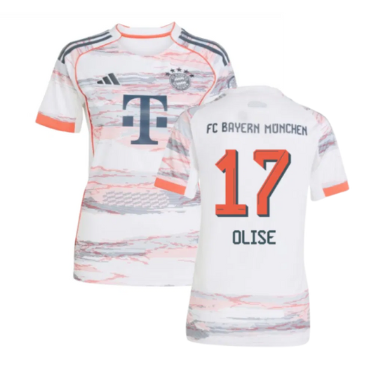Bayern Munich Michael Olise 17 Women's Away Soccer Jersey 2025-2026