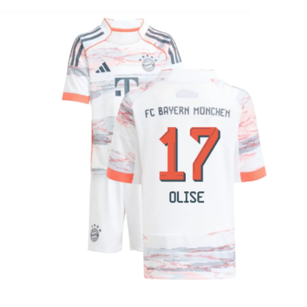 Bayern Munich Michael Olise 17 Kids Away Soccer Jersey 2025-2026