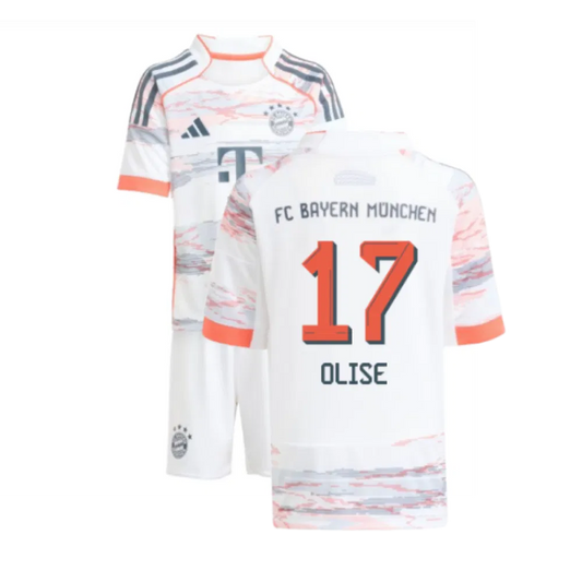 Bayern Munich Michael Olise 17 Kids Away Soccer Jersey 2025-2026