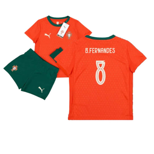 Portugal Bruno Fernandes 8 Home Soccer Jersey Kids Kit 2025-2026