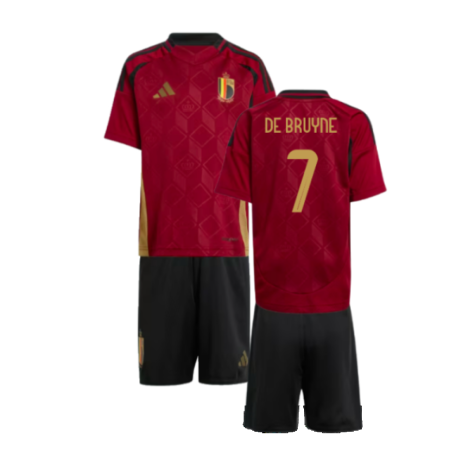 Belgium Kevin De Bruyne 7 Kids Home Soccer Jersey Euro 2024