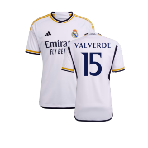 Real Madrid Federico Valverde 15 Home Soccer Jersey 2023/24