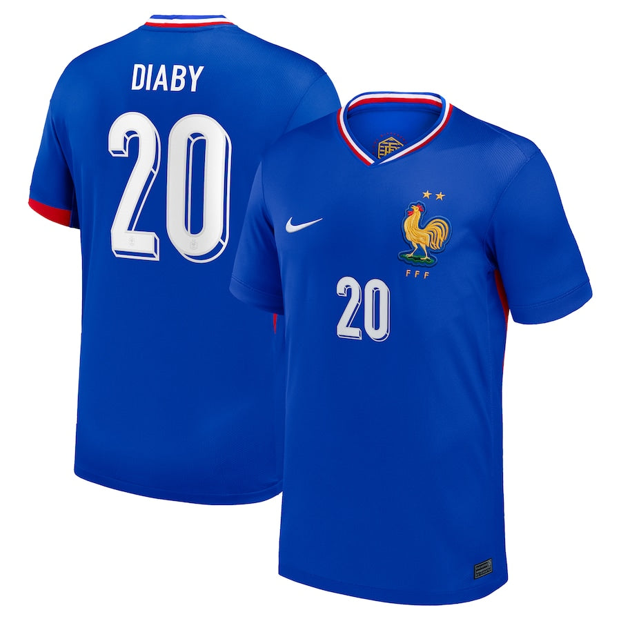 France Moussa Diaby 20 Home Soccer Jersey Euro 2024