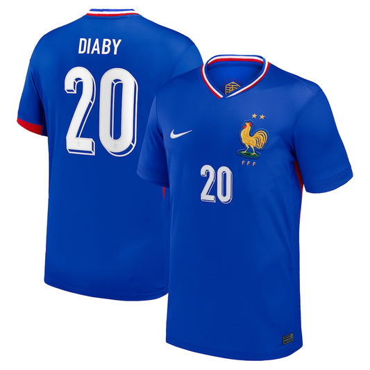 France Moussa Diaby 20 Home Soccer Jersey Euro 2024