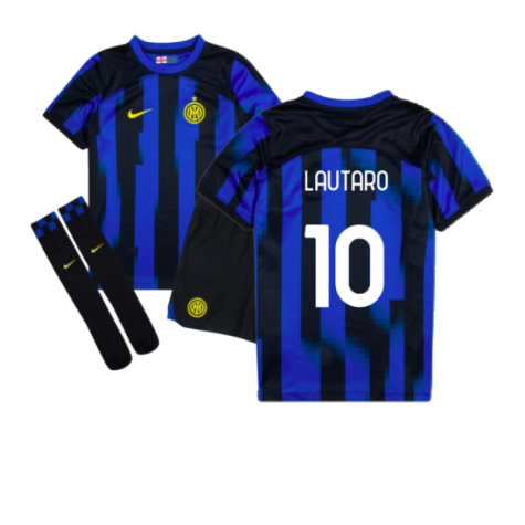 Inter Milan Lautaro Martinez 10 Kids Home Soccer Jersey 2023/24
