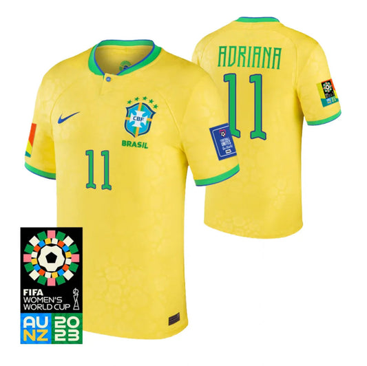 Brazil Adriana 11 Home Soccer Jersey World Cup 2023