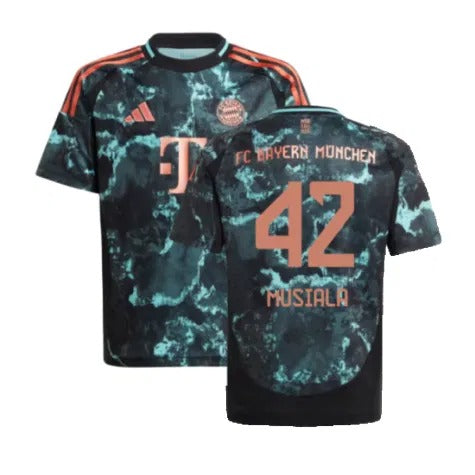Kids & Junior Bayern Munich Jamal Musiala 42 Away Soccer Jersey Mini Kit 2024/25