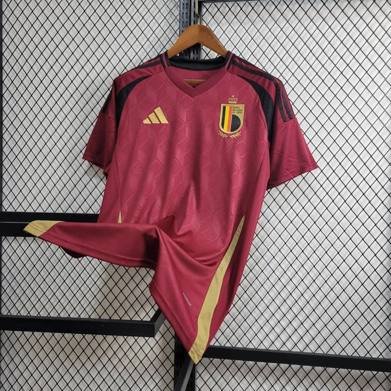 Belgium Amadou Onana 6 Home Soccer Jersey UEFA Euro 2024