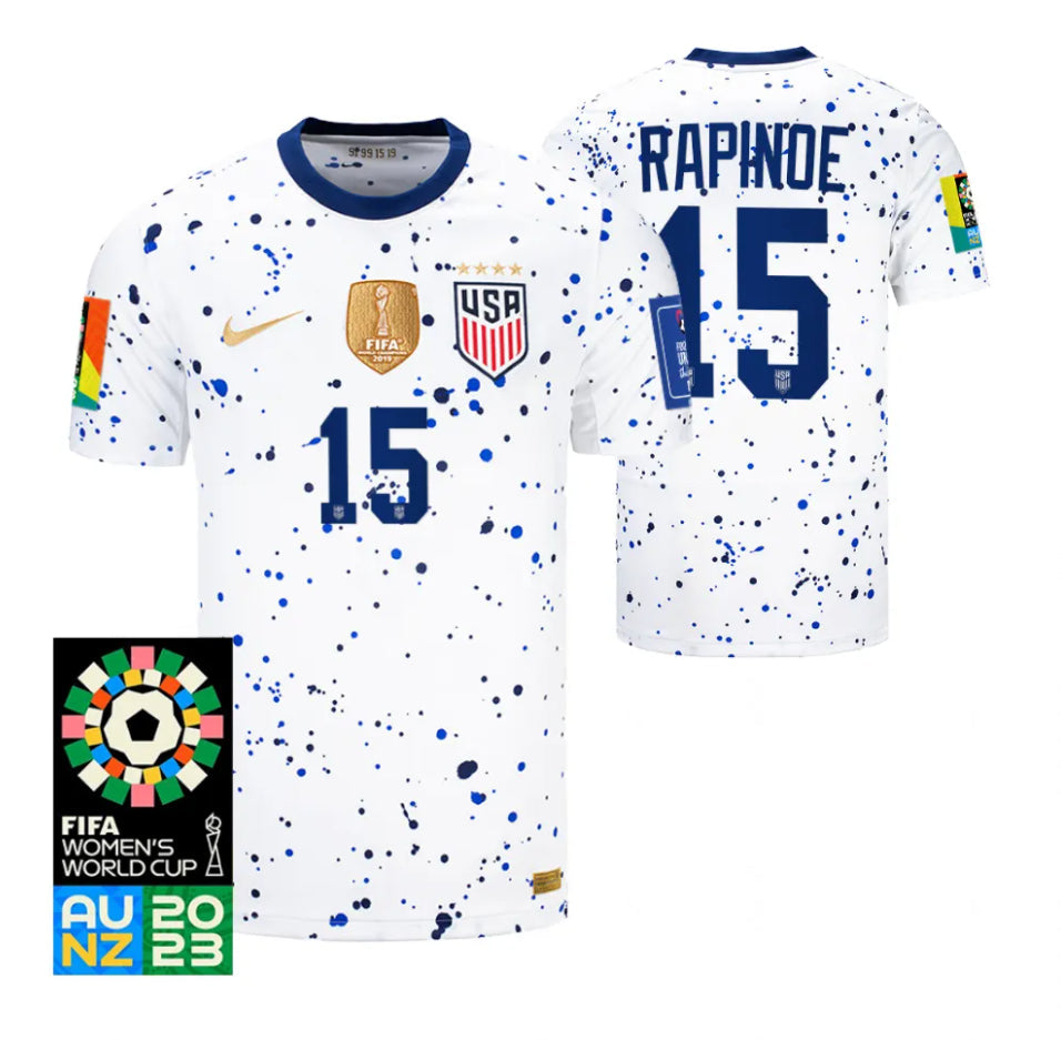 USA Megan Rapinoe 15 Home Soccer Jersey - World Cup 2023