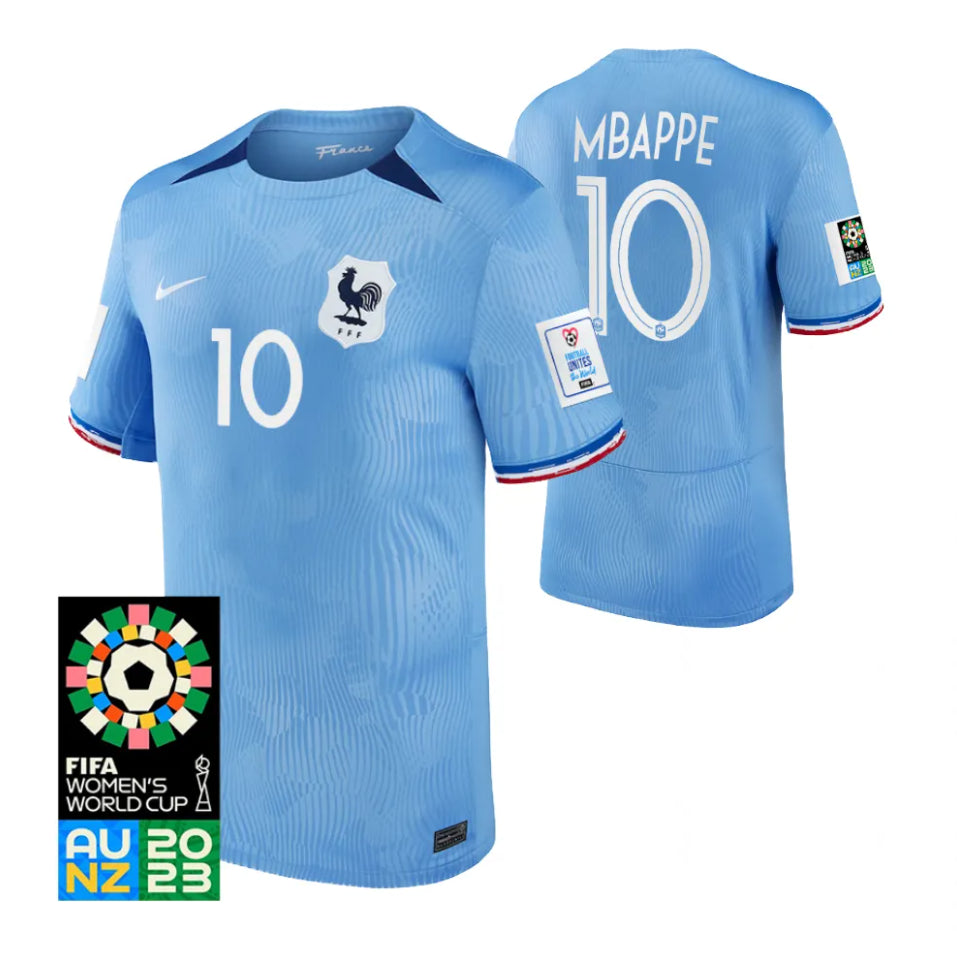 France Kylian Mbappe 10 Home Soccer Jersey World Cup 2023