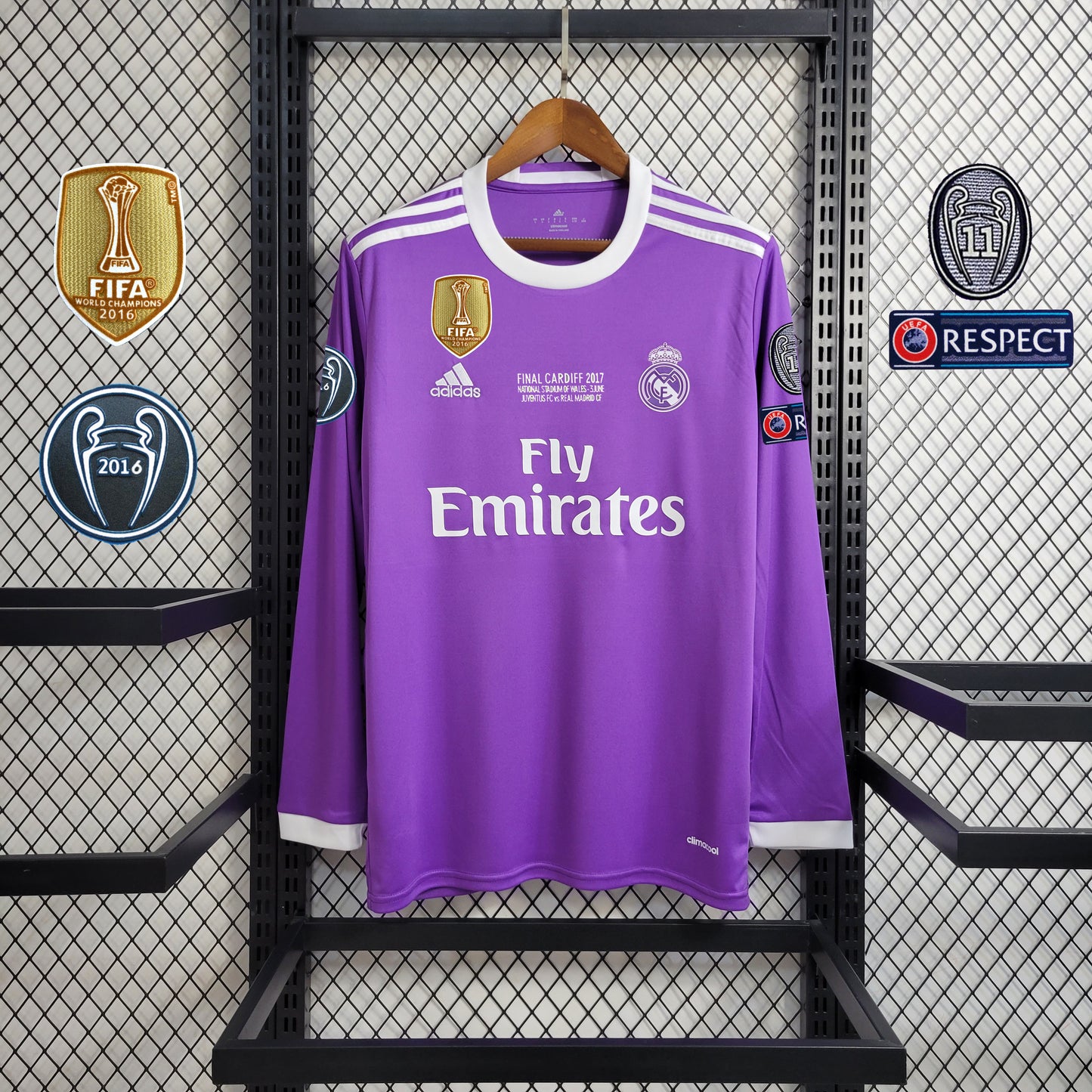 Real Madrid Cristiano Ronaldo 7 Retro Long Sleeve Away Soccer Jersey 2016-2017