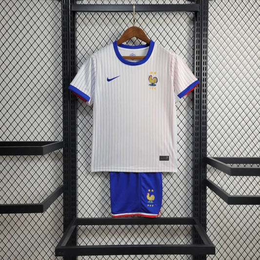 France Kids Away Soccer Jersey UEFA Euro 2024 - White
