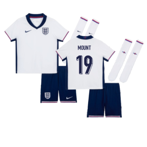 England Mason Mount 19 Kids Home Soccer Jersey Euro 2024