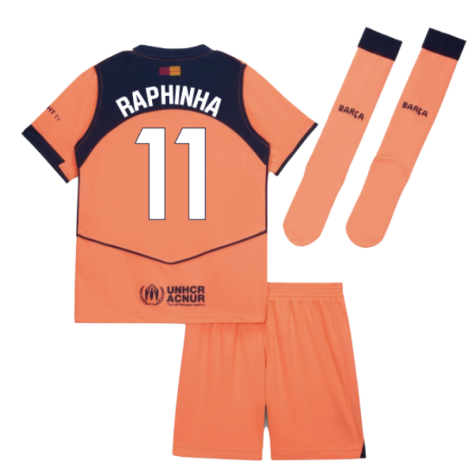 FC Barcelona Raphinha 11 Kids Third Soccer Jersey 2025-2026