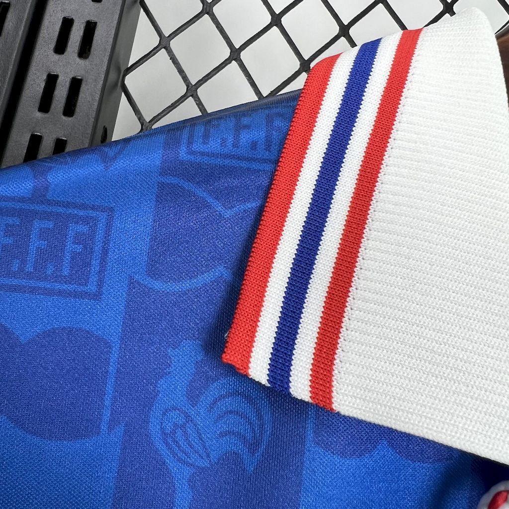 France Home Retro Soccer Jersey UEFA Euro 1996