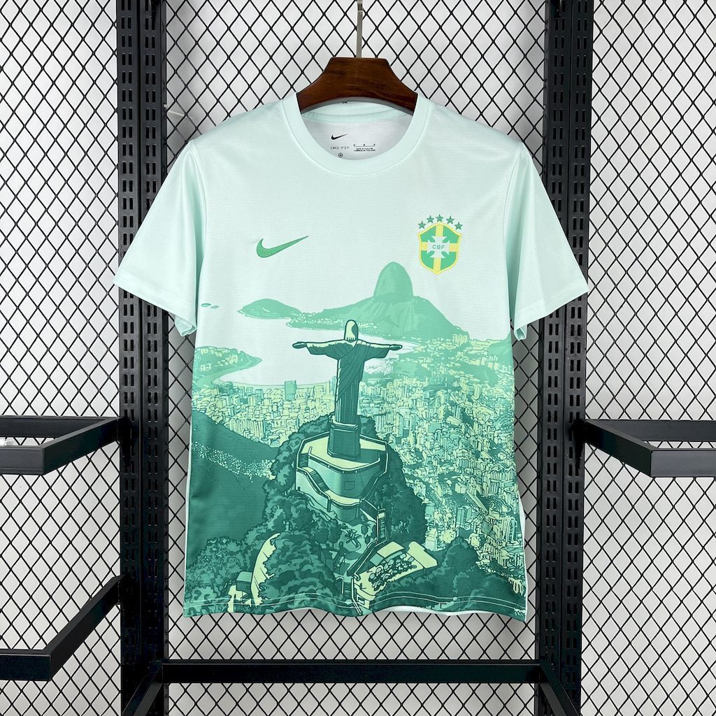 Brazil X Cristo Redentor Special Edition Soccer Jersey 2025-2026 - Green