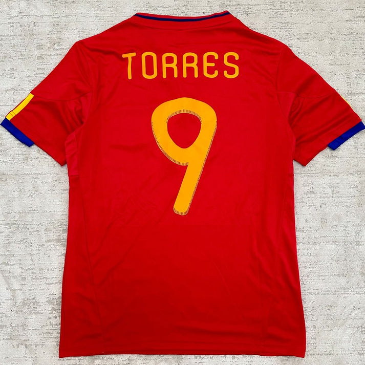 Spain Fernando Torres 9 Retro Home Soccer Jersey World Cup 2010
