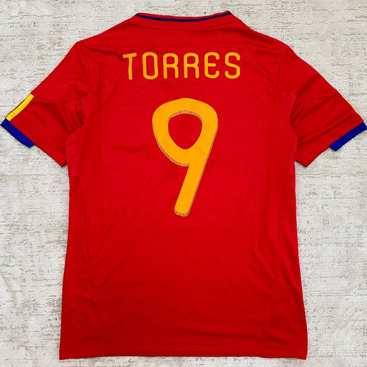 Spain Fernando Torres 9 Retro Home Soccer Jersey World Cup 2010