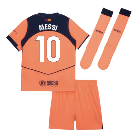 FC Barcelona Lionel Messi 10 Kids Third Soccer Jersey 2025-2026