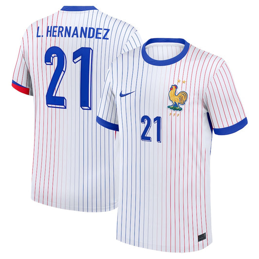 France Lucas Hernández 21 Away Soccer Jersey Euro 2024